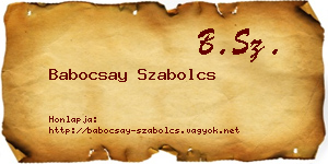 Babocsay Szabolcs névjegykártya